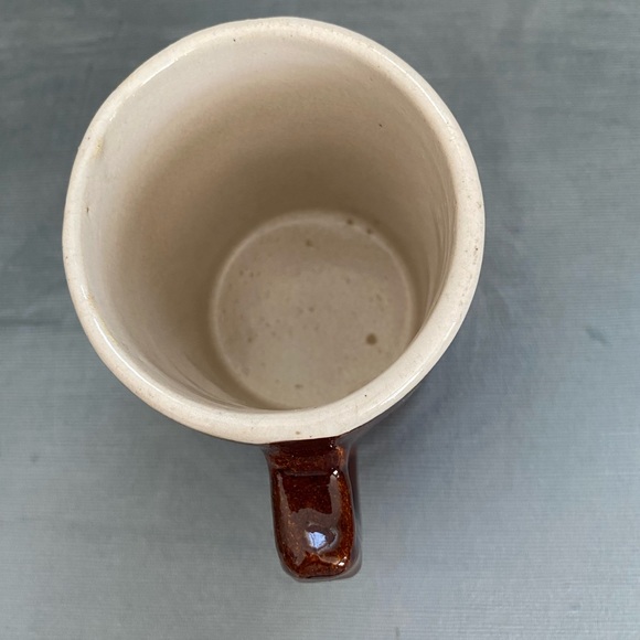 Antique pottery, brown, Burly, Winter Hart brand stoneware mug, windmill/man - Picture 5 of 6